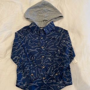 Old Navy button down with attached hoodie size 3T